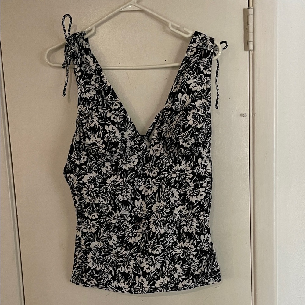 Kona Sol Tankini Top Floral Print Large